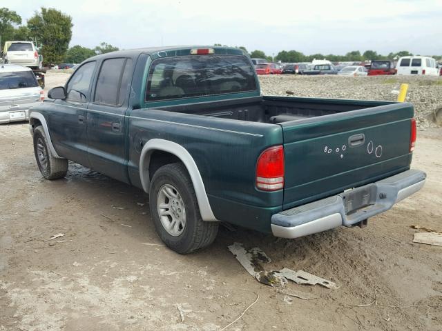 1D7HL48N13S174286 - 2003 DODGE DAKOTA QUA GREEN photo 3