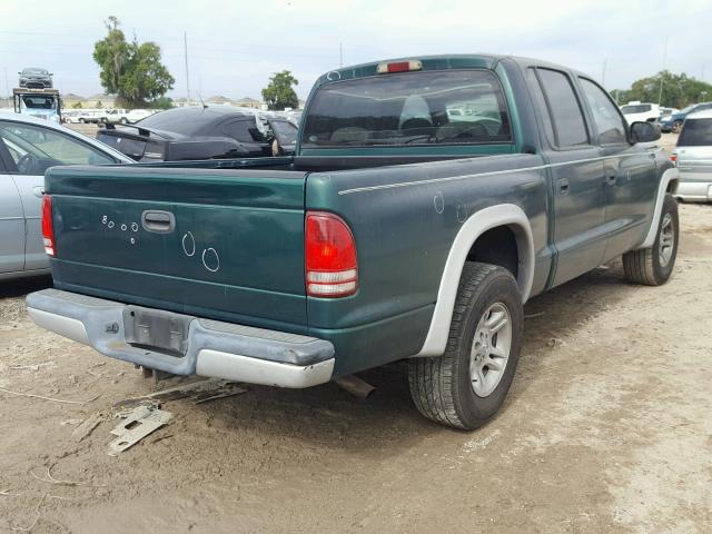 1D7HL48N13S174286 - 2003 DODGE DAKOTA QUA GREEN photo 4