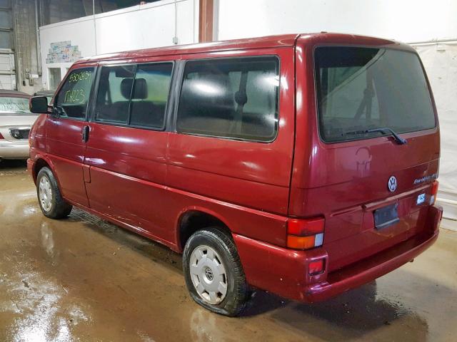 WV2KH2700XH116136 - 1999 VOLKSWAGEN EUROVAN GL RED photo 3