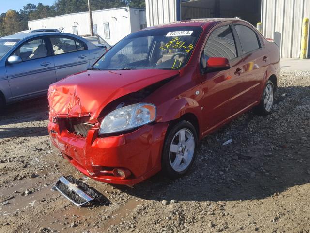 KL1TG56667B180320 - 2007 CHEVROLET AVEO LT RED photo 2