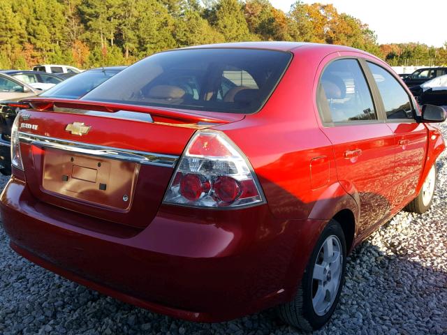 KL1TG56667B180320 - 2007 CHEVROLET AVEO LT RED photo 4