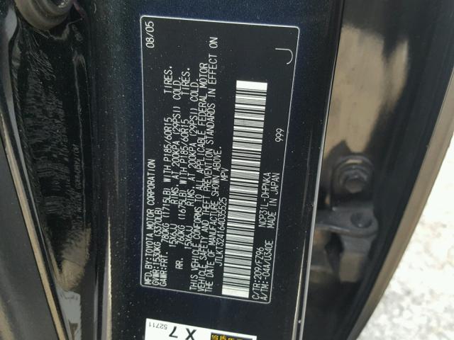 JTLKT324164035525 - 2006 TOYOTA SCION XB Қара фото 10