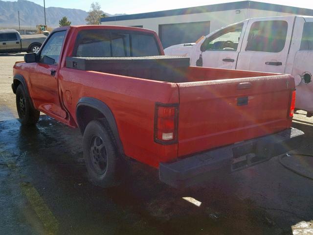 1B7FL26XXRW121372 - 1994 DODGE DAKOTA RED photo 3