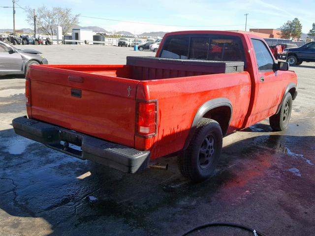 1B7FL26XXRW121372 - 1994 DODGE DAKOTA RED photo 4