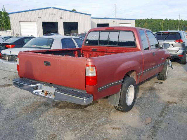 JT4VD12E5S0013726 - 1995 TOYOTA T100 XTRAC RED photo 4
