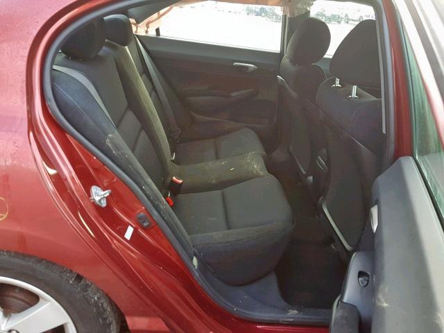 2HGFA16629H523295 - 2009 HONDA CIVIC LX-S RED photo 6