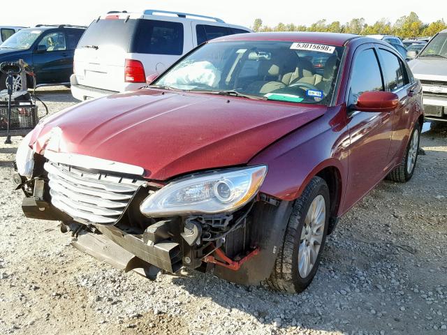 1C3CCBAB7EN205765 - 2014 CHRYSLER 200 LX BURGUNDY photo 2