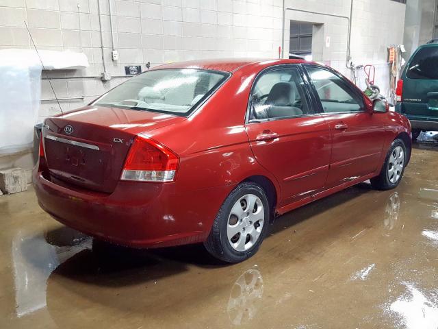 KNAFE121875415844 - 2007 KIA SPECTRA EX RED photo 4