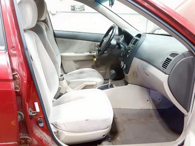 KNAFE121875415844 - 2007 KIA SPECTRA EX RED photo 5