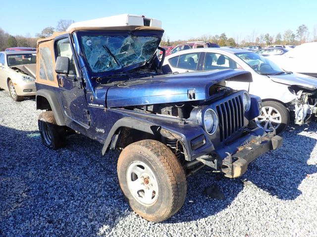 1J4FA29P01P302099 - 2001 JEEP WRANGLER / BLUE photo 1