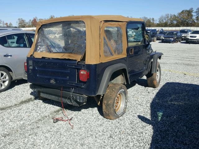 1J4FA29P01P302099 - 2001 JEEP WRANGLER / BLUE photo 4