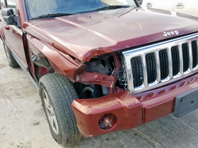 1J8HG48K17C578749 - 2007 JEEP COMMANDER MAROON photo 10