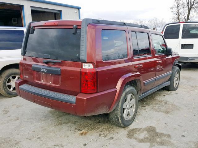 1J8HG48K17C578749 - 2007 JEEP COMMANDER MAROON photo 4