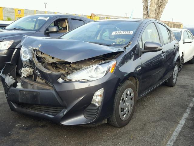 JTDKDTB35G1130379 - 2016 TOYOTA PRIUS C GRAY photo 2