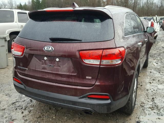 5XYPGDA33HG326696 - 2017 KIA SORENTO LX MAROON photo 4