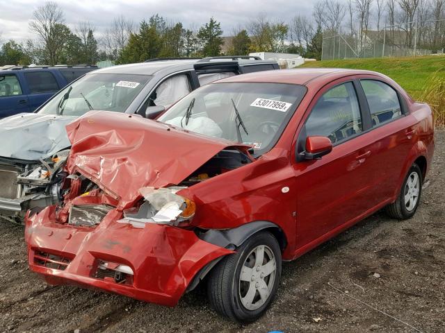 KL1TD56697B059001 - 2007 CHEVROLET AVEO BASE Қызыл фото 2