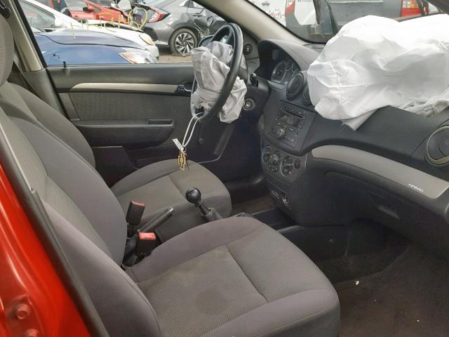 KL1TD56697B059001 - 2007 CHEVROLET AVEO BASE Қызыл фото 5