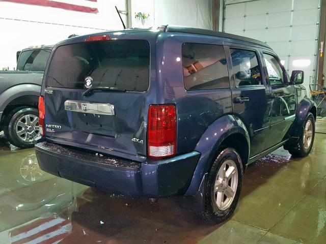 1D8GU58K98W151645 - 2008 DODGE NITRO SLT BLUE photo 4