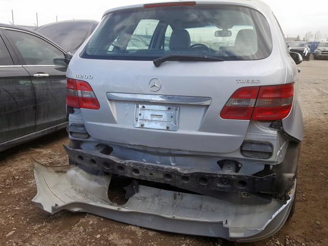 WDDFH34X08J312083 - 2008 MERCEDES-BENZ B200 SILVER photo 9