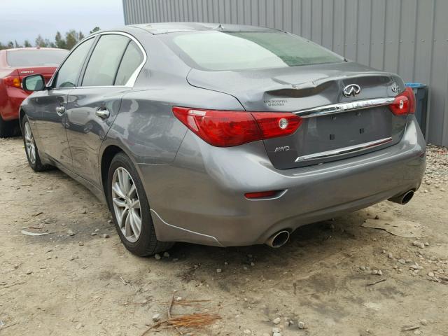 JN1BV7AR8EM692043 - 2014 INFINITI Q50 BASE GRAY photo 3