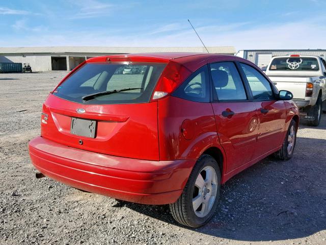 1FAFP37N47W169105 - 2007 FORD FOCUS ZX5 RED photo 4