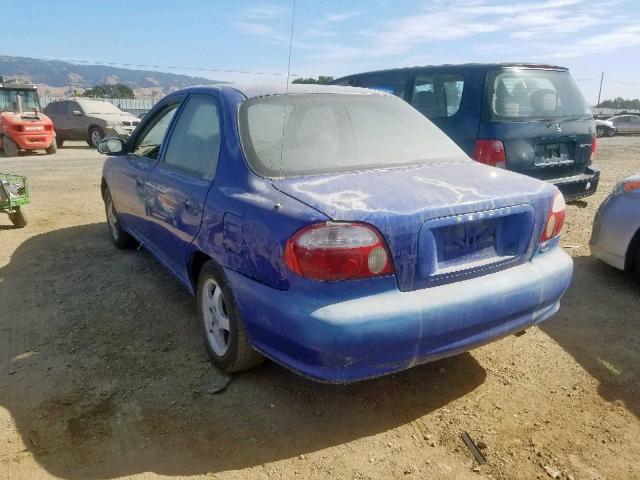 KNAFB1217Y5868606 - 2000 KIA SEPHIA BAS BLUE photo 3