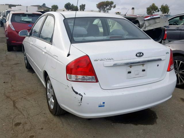 KNAFE222195640723 - 2009 KIA SPECTRA EX WHITE photo 3