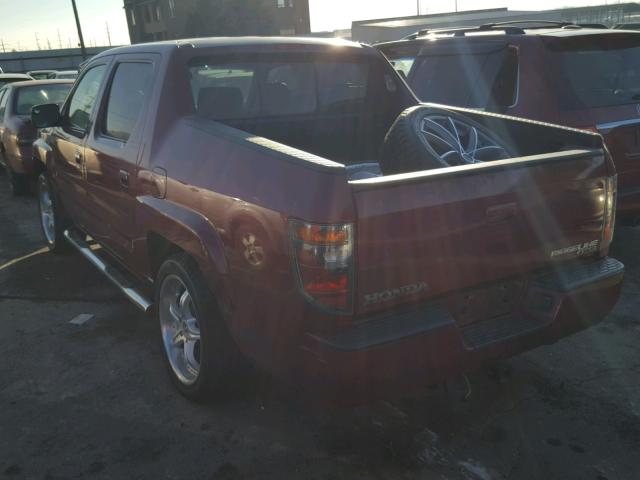 2HJYK16556H513332 - 2006 HONDA RIDGELINE MAROON photo 3