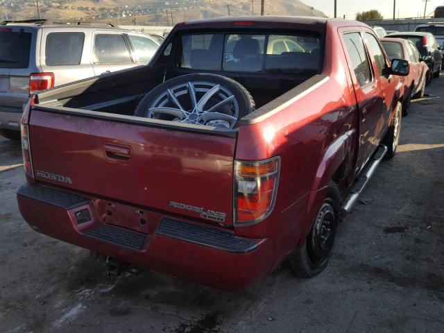 2HJYK16556H513332 - 2006 HONDA RIDGELINE MAROON photo 4