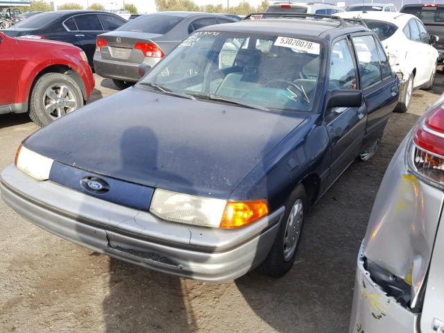 1FAPP15J3MW375570 - 1991 FORD ESCORT LX BLUE photo 2