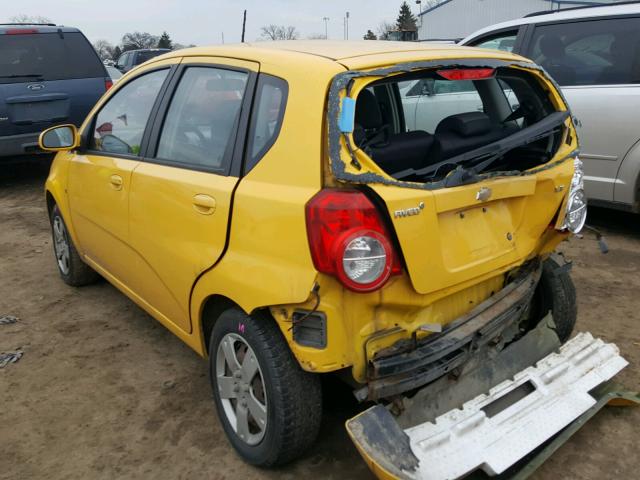 KL1TD66E09B644419 - 2009 CHEVROLET AVEO LS YELLOW photo 3