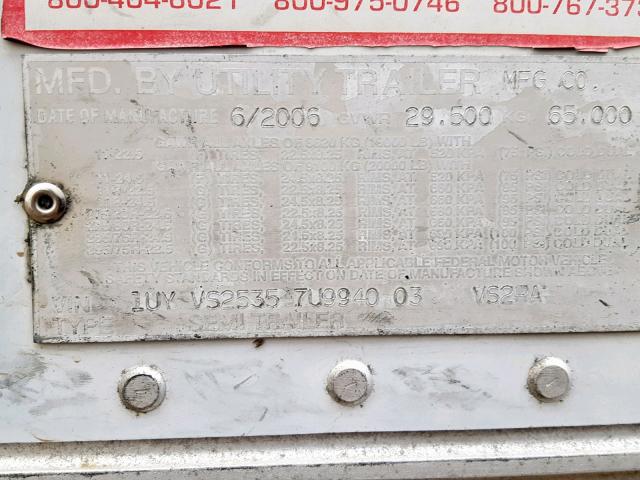 1UYVS25357U994003 - 2007 UTILITY TRAILER WHITE photo 10