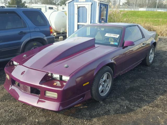 1G1FP23E6NL124569 - 1992 CHEVROLET CAMARO RS PURPLE photo 2