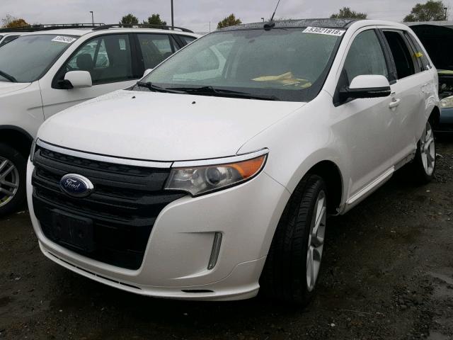 2FMDK4AK3EBA62481 - 2014 FORD EDGE SPORT WHITE photo 2