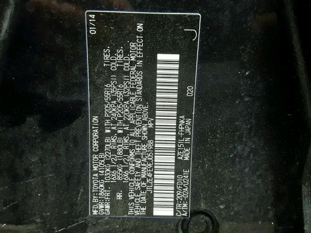 JTLZE4FE9EJ051988 - 2014 TOYOTA SCION XB Қара фото 10