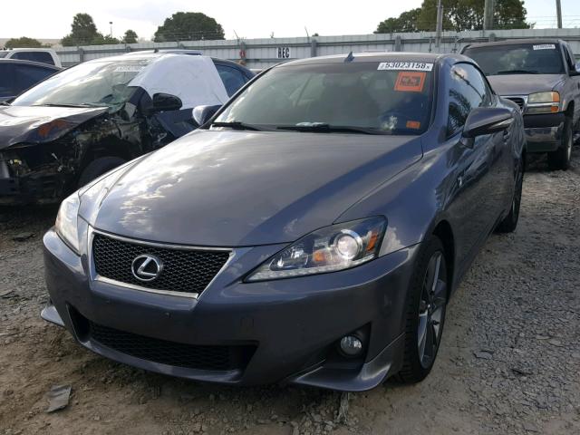 JTHFF2C23D2528271 - 2013 LEXUS IS 250 GRAY photo 2