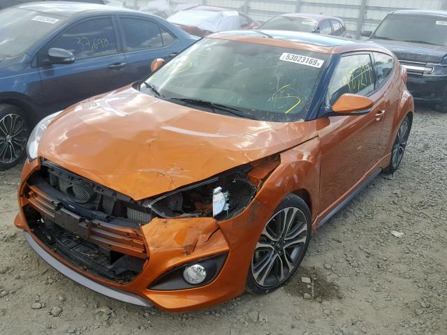 KMHTC6AE1GU294153 - 2016 HYUNDAI VELOSTER T GOLD photo 2