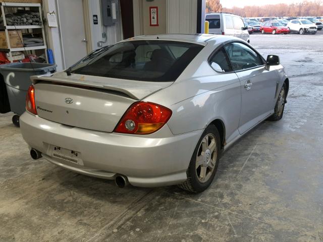 KMHHM65D34U107205 - 2004 HYUNDAI TIBURON SILVER photo 4