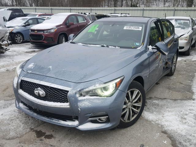 JN1BV7AR3EM687316 - 2014 INFINITI Q50 BASE BLUE photo 2