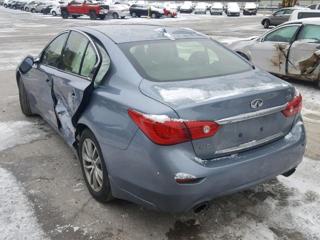 JN1BV7AR3EM687316 - 2014 INFINITI Q50 BASE BLUE photo 3