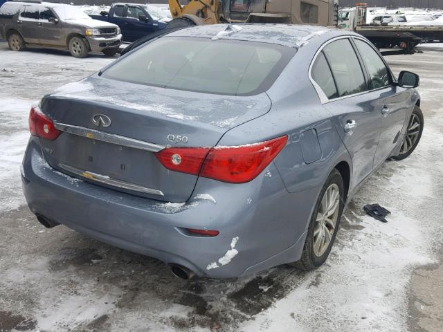 JN1BV7AR3EM687316 - 2014 INFINITI Q50 BASE BLUE photo 4