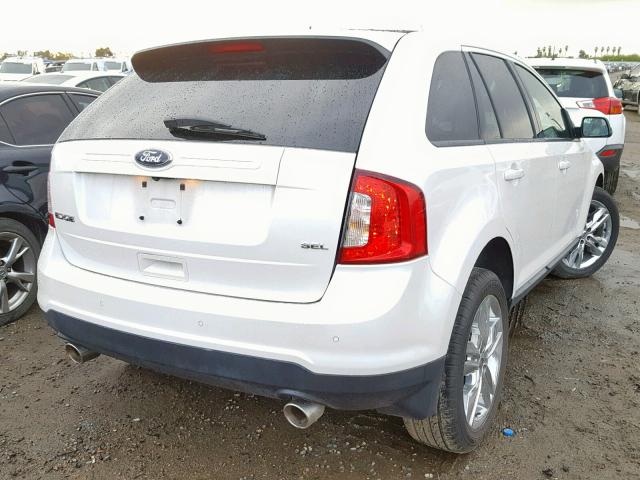 2FMDK3JC9EBA18441 - 2014 FORD EDGE SEL WHITE photo 4