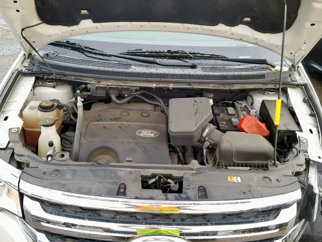 2FMDK3JC9EBA18441 - 2014 FORD EDGE SEL WHITE photo 7