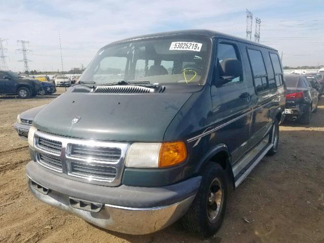 2B6HB11X22K146419 - 2002 DODGE RAM VAN B1 GREEN photo 2