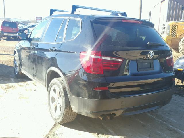 5UXWX5C56CL719166 - 2012 BMW X3 XDRIVE2 BLACK photo 3