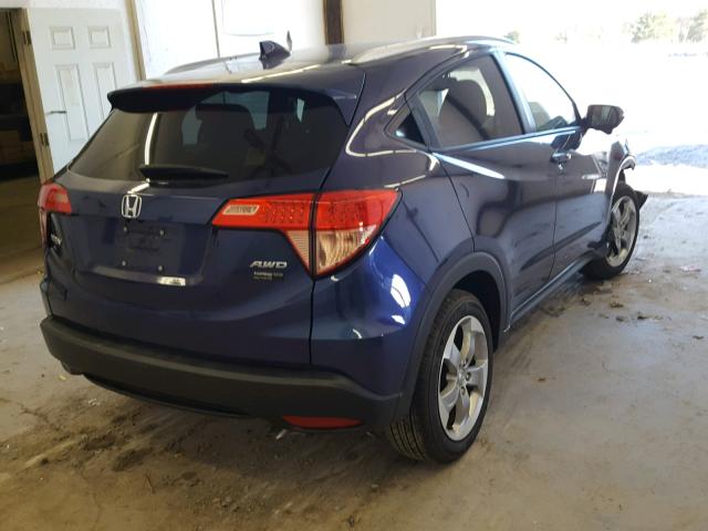 3CZRU6H73HM710092 - 2017 HONDA HR-V EXL BLUE photo 4