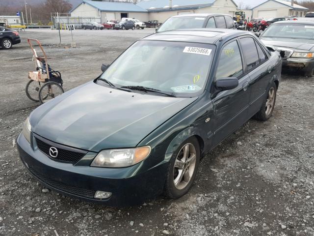 JM1BJ226221626486 - 2002 MAZDA PROTEGE DX GREEN photo 2