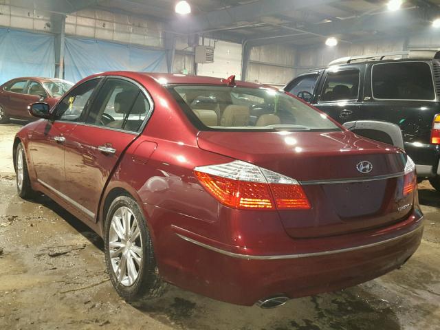 KMHGC4DE2BU133983 - 2011 HYUNDAI GENESIS 3. MAROON photo 3