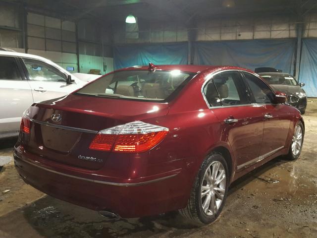 KMHGC4DE2BU133983 - 2011 HYUNDAI GENESIS 3. MAROON photo 4