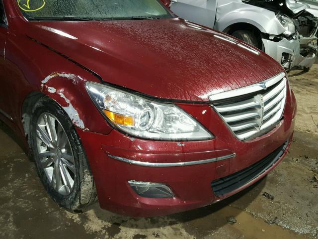 KMHGC4DE2BU133983 - 2011 HYUNDAI GENESIS 3. MAROON photo 9